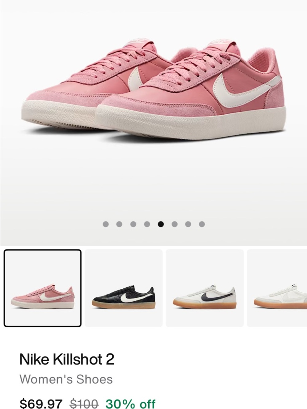 Nike Pink Low-Top Sneakers with White Swoosh